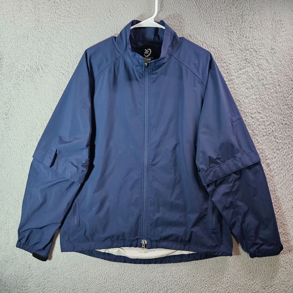 Zero Restriction Tour Series Windbreaker Jacket Men Large‎ Full Zip Navy Golf